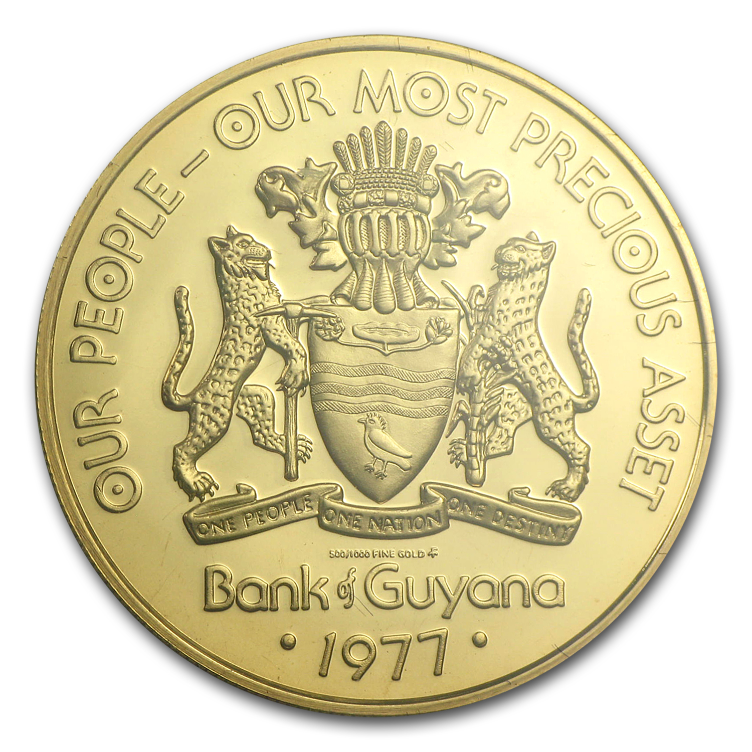 Buy 1977 Guyana Gold $100 The Golden Man BU | APMEX