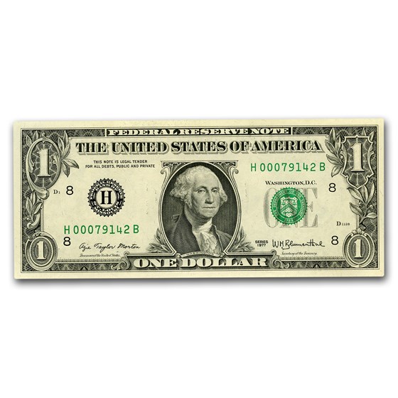 1977 (H-St. Louis) $1.00 FRN CU (Fr#1909-H) 1977 (H-St. Louis) $1.00 FRN CU (Fr#1909-H)