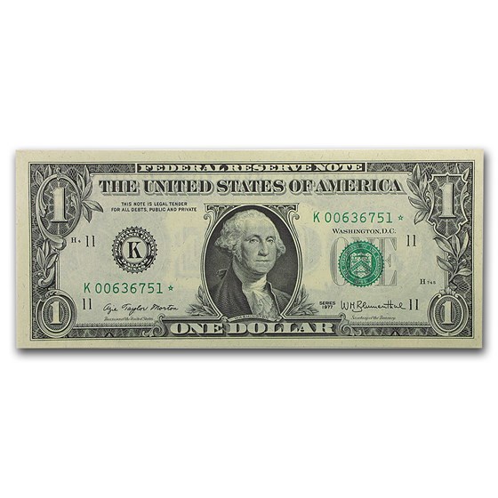 1977* (K-Dallas) $1.00 FRN CU (Fr#1909-K*) Star Note 1977* (K-Dallas) $1.00 FRN CU (Fr#1909-K*) Star Note