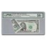 1977 (L-San Francisco) $5 FRN AU-58 EPQ PMG (Fr#1974-L) Fold Over