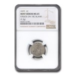 1977 Lincoln Cent MS-65 NGC (Struck 10¢ Blank, 2.3g)
