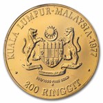 1977 Malaysia Gold 200 Ringgit Southeast Asia Games BU