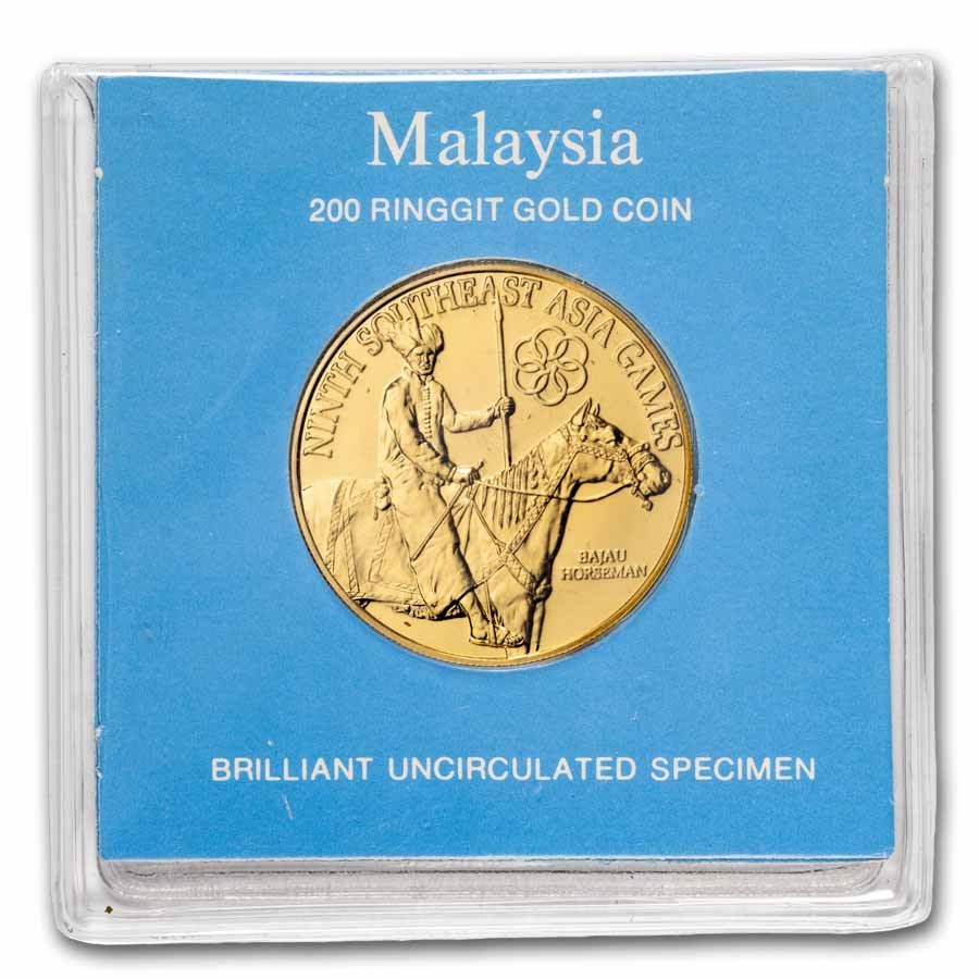 1977 Malaysia Gold 200 Ringgit Southeast Asia Games BU