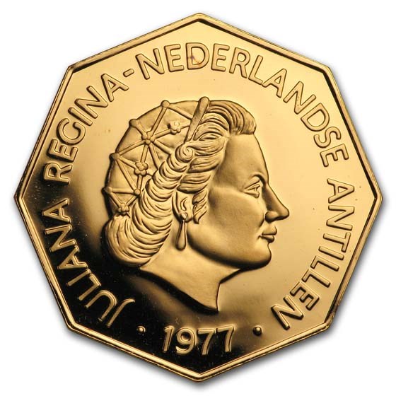 1977 Netherlands Antilles Gold 200 Gulden BU/Proof