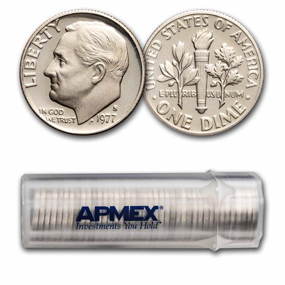 1977-S Roosevelt Dime 50-Coin Roll Proof 1977-S Roosevelt Dime 50-Coin Roll Proof