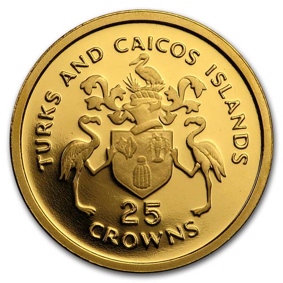 Buy 1977 Turks & Caicos Proof Gold 25 Crowns | APMEX