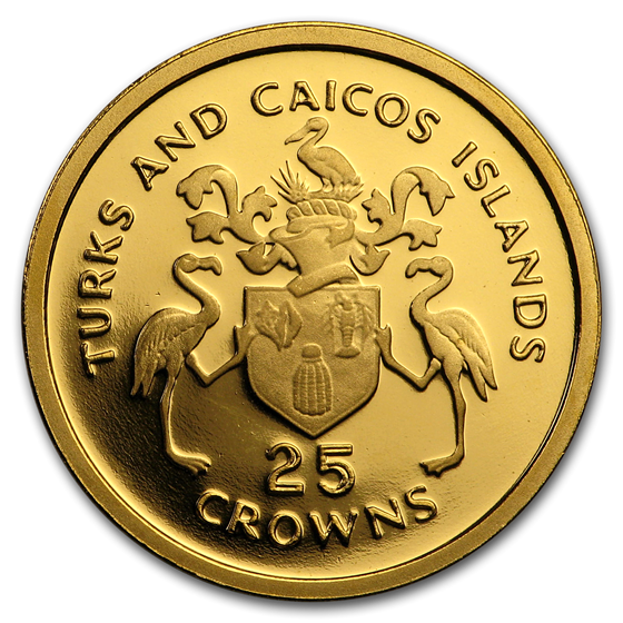 Buy 1977 Turks & Caicos Proof Gold 25 Crowns | APMEX