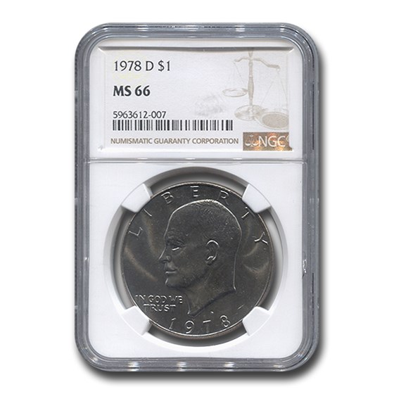 1978-D Clad Eisenhower Dollar MS-66 NGC 1978-D Clad Eisenhower Dollar MS-66 NGC