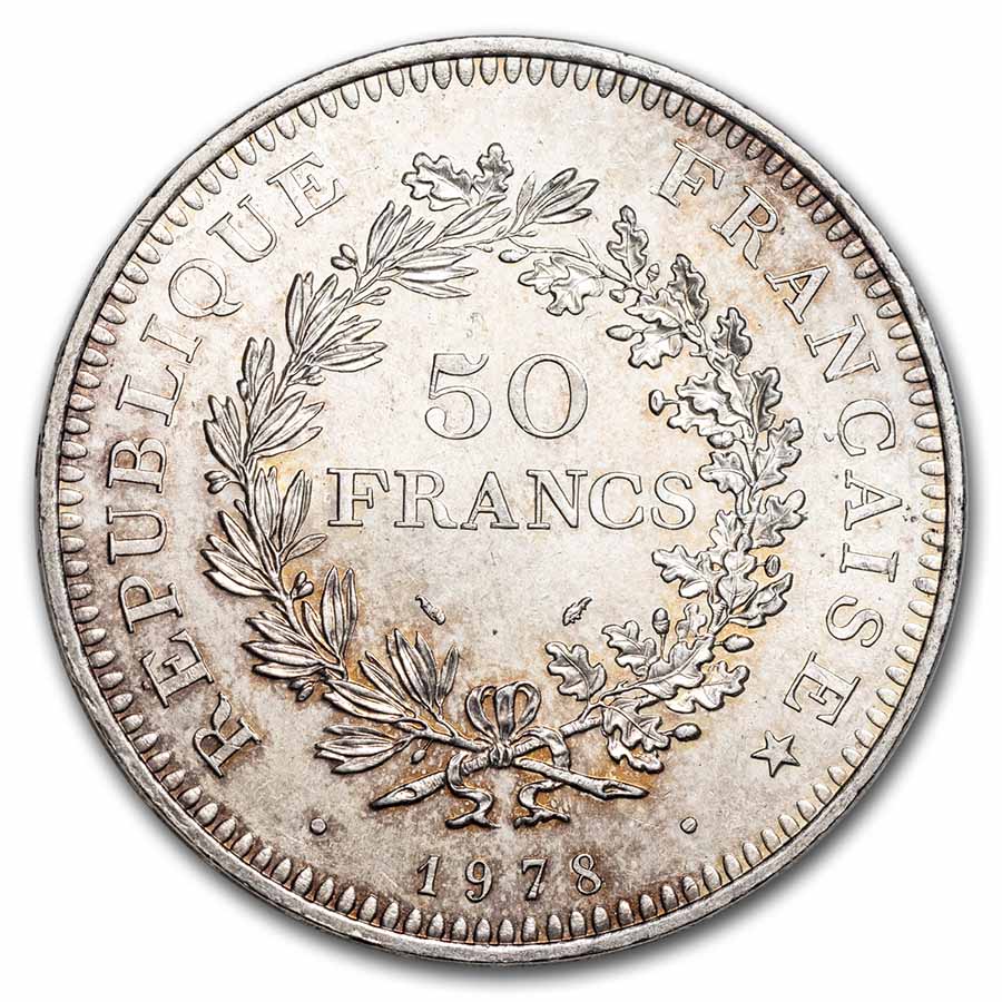 1978 France Silver 50 Francs Hercules BU | eBay