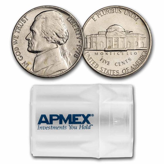 1978 Jefferson Nickel 40-Coin Roll BU 1978 Jefferson Nickel 40-Coin Roll BU