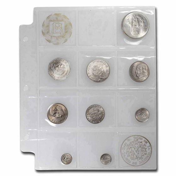 1978 Mexico 10 Centavos-100 Pesos 9-Coin Mint Set 1978 Mexico 10 Centavos-100 Pesos 9-Coin Mint Set