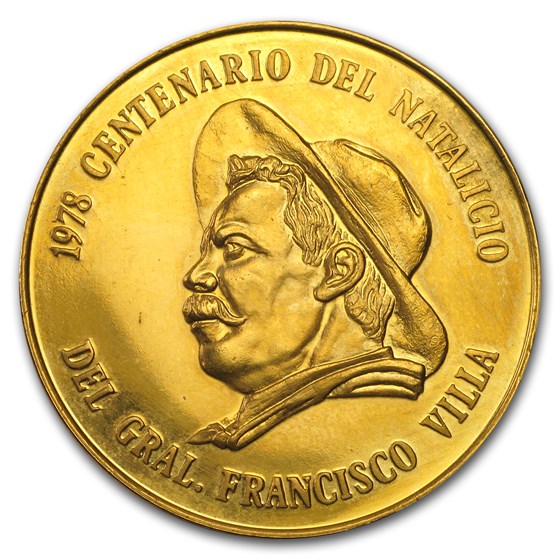 1978 Mexico Gold Centenario Francisco Villa Unc Details (Cleaned)