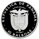 1978 Panama Silver 10 Balboas Canal Treaty Proof