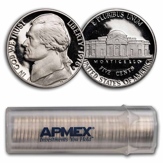 1978-S Jefferson Nickel 40-Coin Roll Gem Proof 1978-S Jefferson Nickel 40-Coin Roll Gem Proof