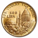 1978 Turkey Proof Gold 500 Lira Rumi