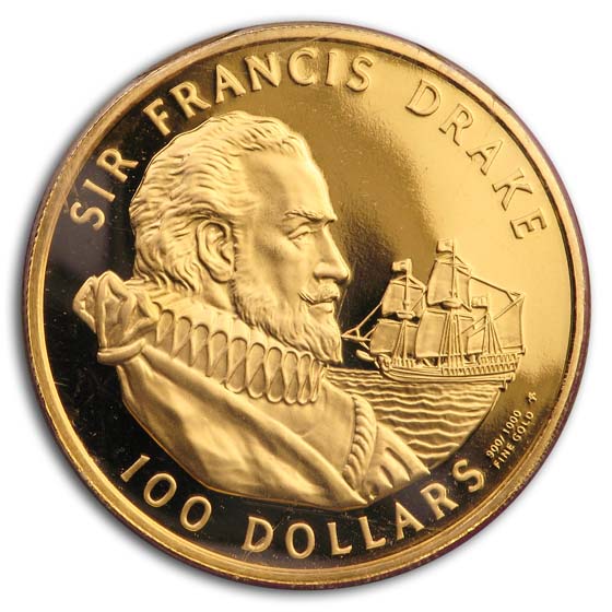 Buy 1979 British Virgin Islands Proof Gold $100 Sir Francis Drake