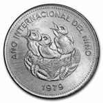 1979 Costa Rica Silver 100 Colones Year of the Child AU/BU