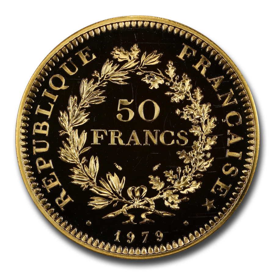 Buy 1979 France Gold 50 Francs Piedfort Hercules & Maidens SP-68