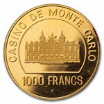 1979 Monaco Gold 1000 Francs Monte Carlo Cent. of the Opera House