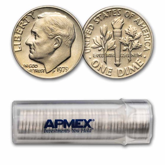 1979 Roosevelt Dime 50-Coin Roll BU 1979 Roosevelt Dime 50-Coin Roll BU