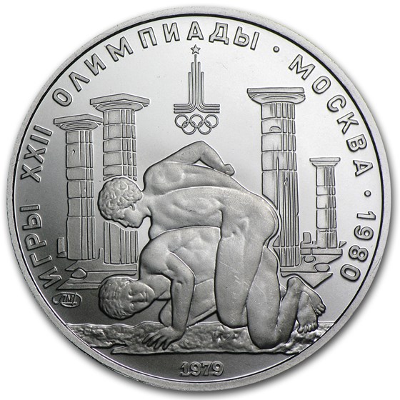 1979 Russia Platinum 150 Roubles (Wrestling, .999 Fine) 1979 Russia Platinum 150 Roubles (Wrestling, .999 Fine)