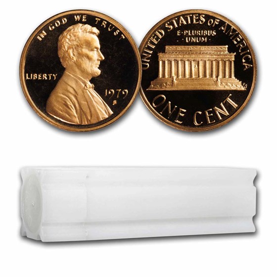 1979-S Lincoln Cent Type 2 50-Coin Roll Proof