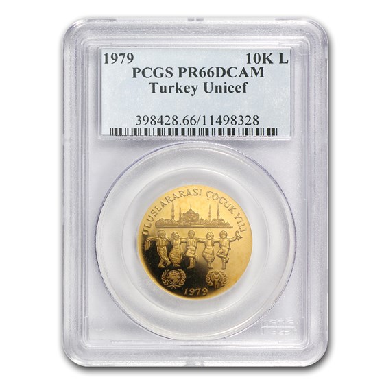 1979 Turkey Proof Gold 10,000 Lira PR-66 PCGS 1979 Turkey Proof Gold 10,000 Lira PR-66 PCGS