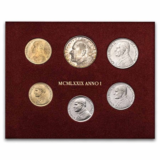 1979 Vatican City Pope John Paul II 6-Coin Set BU (OGP)