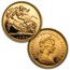 1980-1986 Great Britain 6-Coin Gold 1/2 Sovereign Proof Set