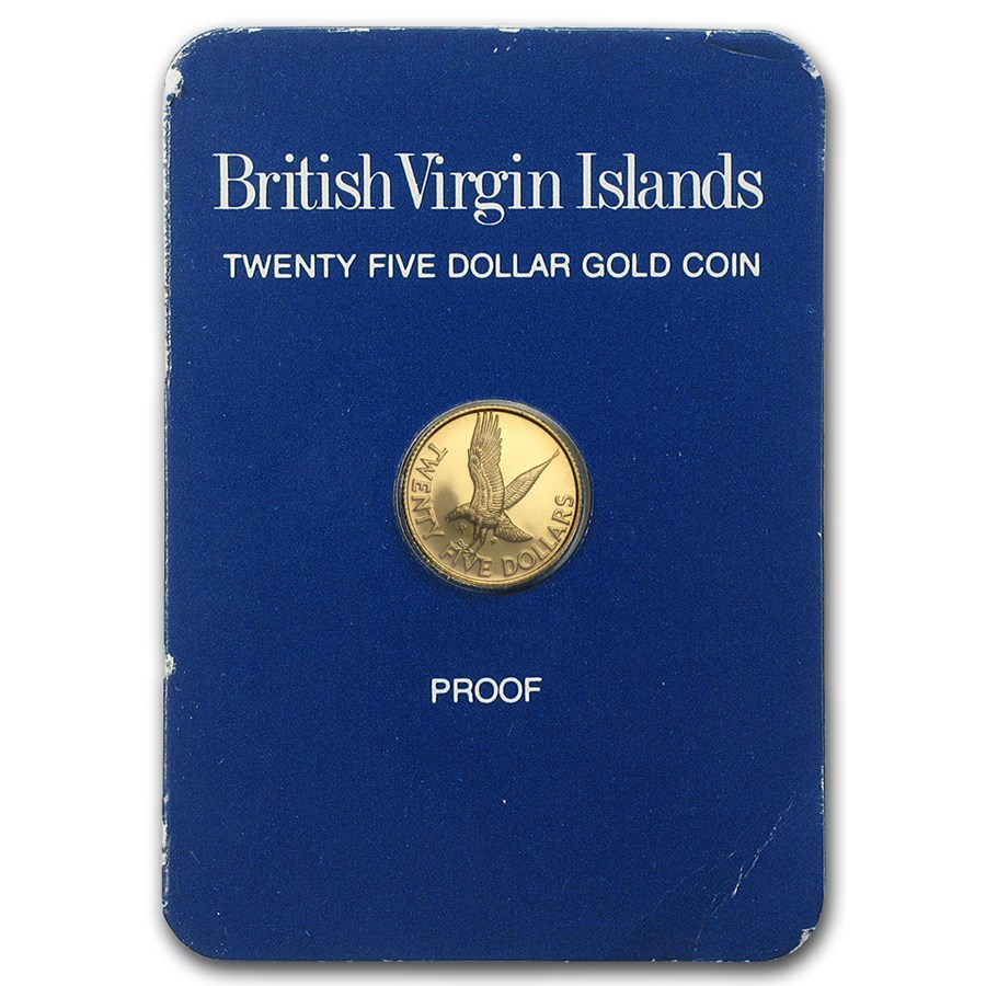 1980 British Virgin Islands Proof Gold 25 Dollars Osprey
