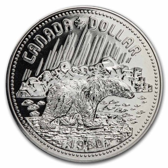 1980 Canada Silver Dollar Specimen (Arctic Territories w/OGP) 1980 Canada Silver Dollar Specimen (Arctic Territories w/OGP)