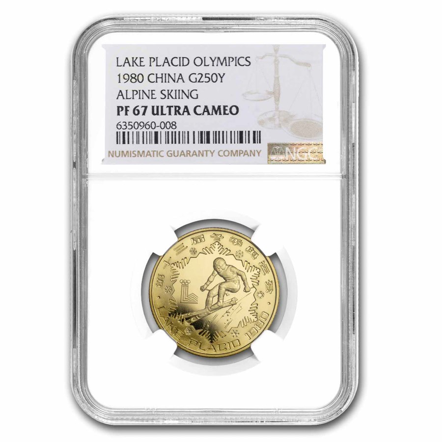 1980 China Gold 250 Yuan Lake Placid Olympics PF-67 UCAM NGC