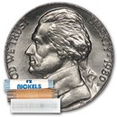 1980-D Jefferson Nickel 40-Coin Roll BU