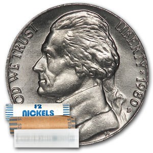 1980-D Jefferson Nickel 40-Coin Roll BU 1980-D Jefferson Nickel 40-Coin Roll BU