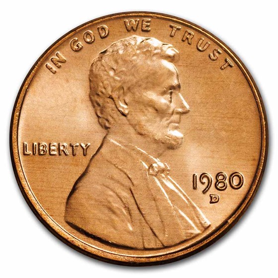 1980-D Lincoln Cent BU (Red)