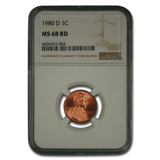 1980-D Lincoln Cent MS-68 NGC (Red) 1980-D Lincoln Cent MS-68 NGC (Red)