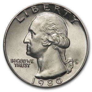 1980-D Washington Quarter BU 1980-D Washington Quarter BU