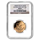 1980-FM Belize Gold 100 Dollar Reef Fish MS-69 NGC