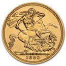 1980 Great Britain Gold Sovereign Elizabeth II BU