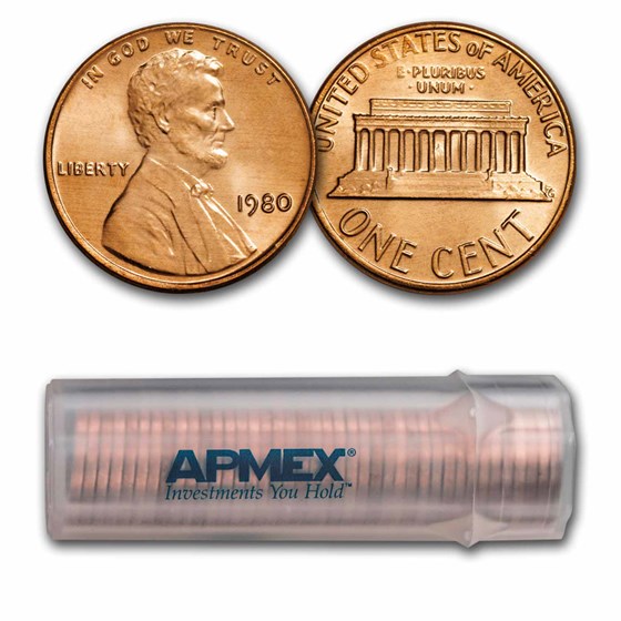 1980 Lincoln Cent 50-Coin Roll BU 1980 Lincoln Cent 50-Coin Roll BU