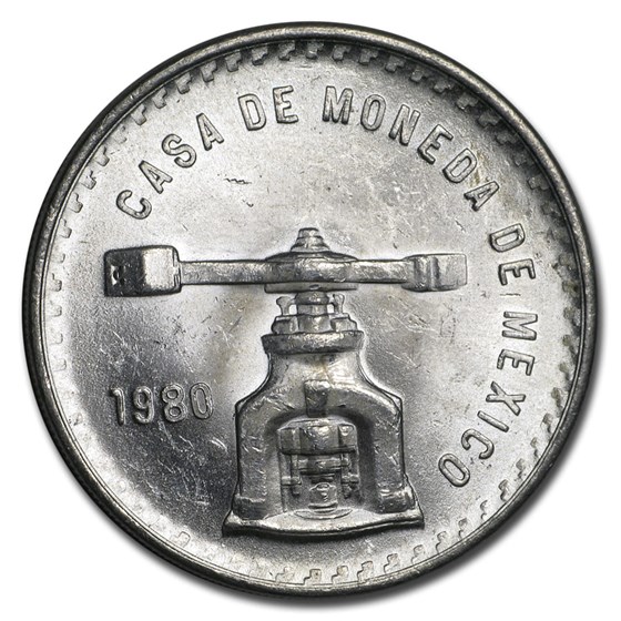 1980 Mexico 1 oz Silver Onza Balance Scale BU (Type V)