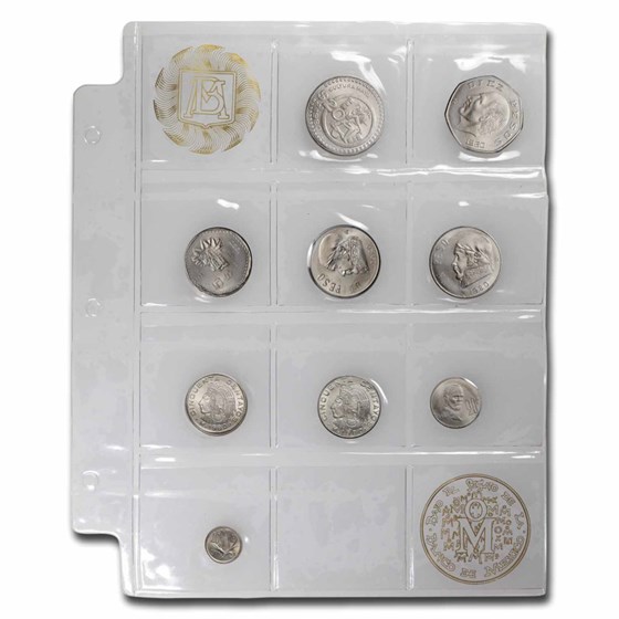 1980 Mexico 10 Centavos-20 Pesos 9-Coin Mint Set 1980 Mexico 10 Centavos-20 Pesos 9-Coin Mint Set