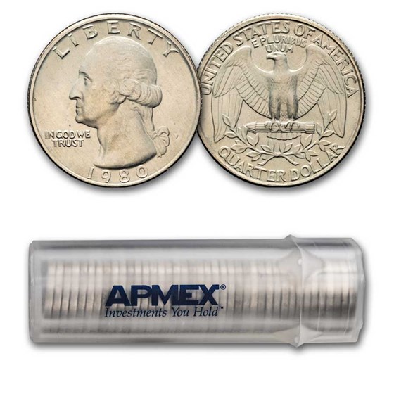 1980-P Washington Quarter 40-Coin Roll BU 1980-P Washington Quarter 40-Coin Roll BU