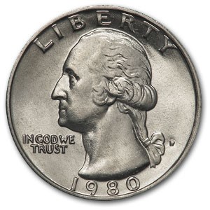 1980-P Washington Quarter BU