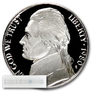 1980-S Jefferson Nickel 40-Coin Roll Proof 1980-S Jefferson Nickel 40-Coin Roll Proof