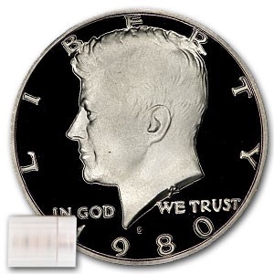 1980-S Kennedy Half Dollar 20-Coin Roll Proof 1980-S Kennedy Half Dollar 20-Coin Roll Proof