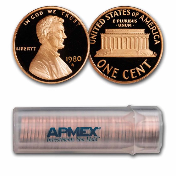 1980-S Lincoln Cent 50-Coin Roll Proof 1980-S Lincoln Cent 50-Coin Roll Proof