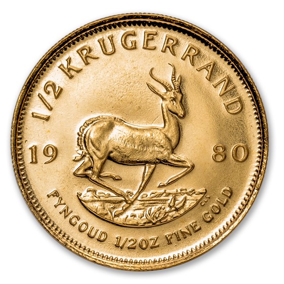 1980 South Africa 1/2 oz Gold Krugerrand BU