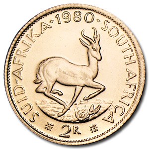 1980 South Africa Gold 2 Rand BU 1980 South Africa Gold 2 Rand BU