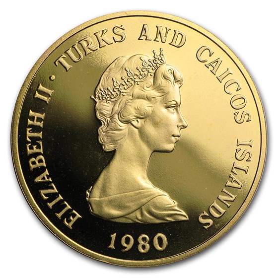 Buy 1980 Turks & Caicos Proof Gold 100 Crowns Mountbatten | APMEX